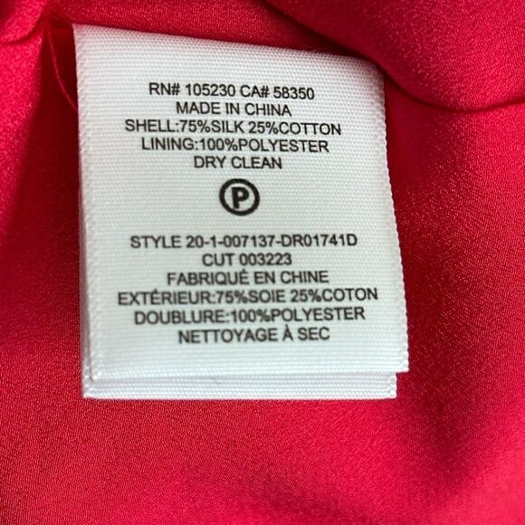 Joie Teresa Silk Blend Mini Dress Pink Ruffled Embroidered Dress Size Medium - Picture 8 of 8